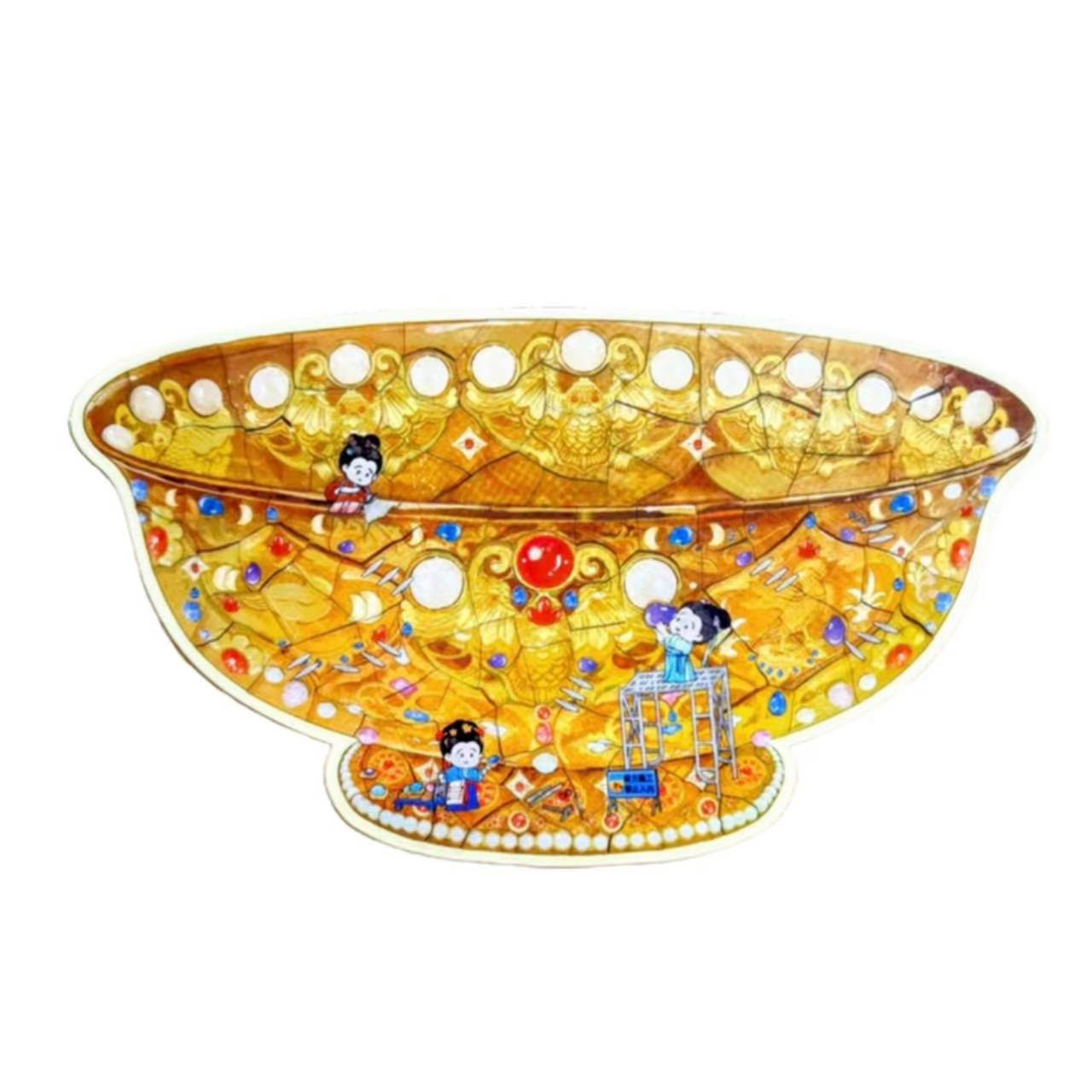 3D Cultural Relics Restoration Sticker Puzzle Series-| Golden Bowl | Ruyi Vase |Single Sheet