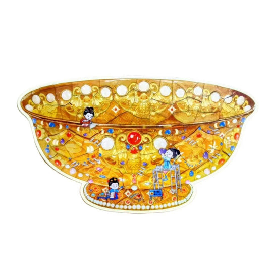 3D Cultural Relics Restoration Sticker Puzzle Series-| Golden Bowl | Ruyi Vase |Single Sheet
