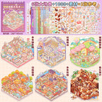 Miniature Scene Collection Set Scenery Stickers 3D House Toys DIY Handmade Stickers