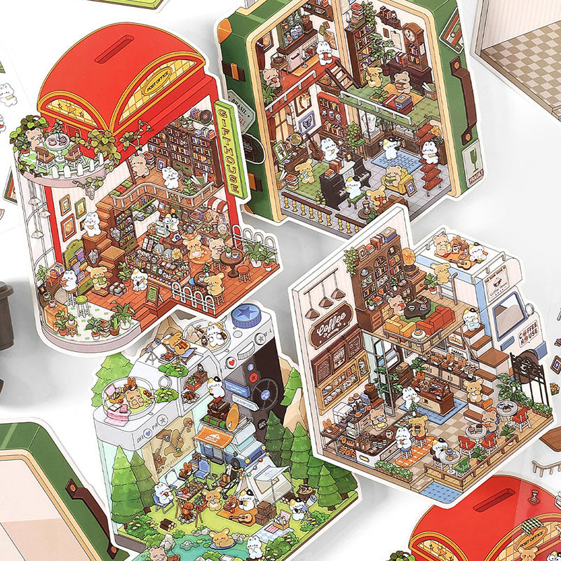 Today's Business Hours Series Part 1 3D Scenery Stickers