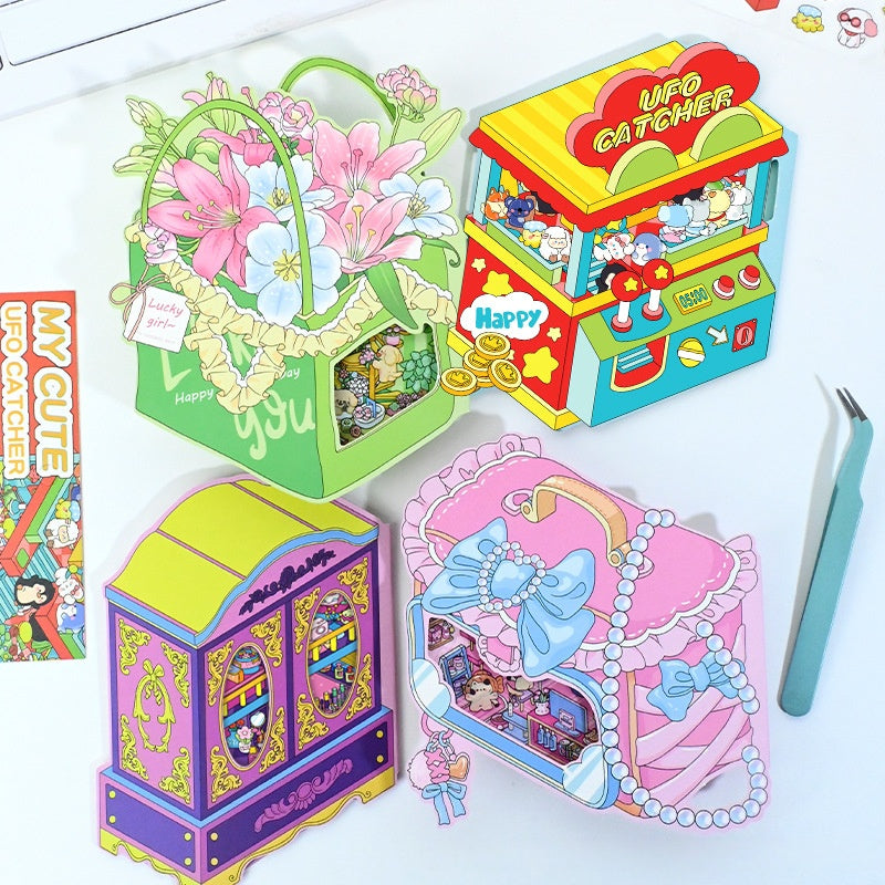 DIY 3D Scene Stickers 4 Cute Miniature Scenes