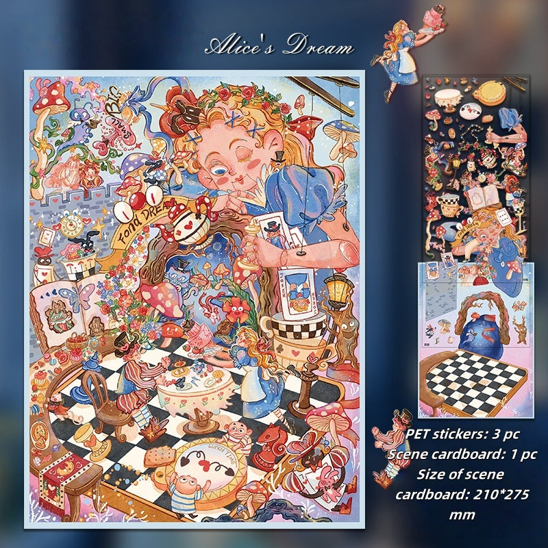 Alice's Dream Miniature Scene Stickers -| Alice's Dream | Cat Paradise | Single Pc Extra Large