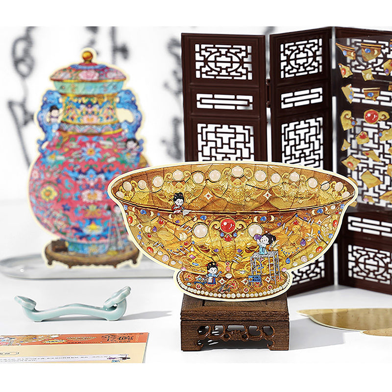 3D Cultural Relics Restoration Sticker Puzzle Series-| Golden Bowl | Ruyi Vase |Single Sheet