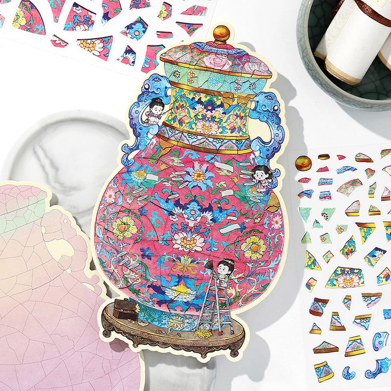 3D Cultural Relics Restoration Sticker Puzzle Series-| Golden Bowl | Ruyi Vase |Single Sheet