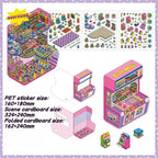 3D Deco Scene Sticker-| Record Store | eSports Room | Energy Station | Arcade |Single sheet