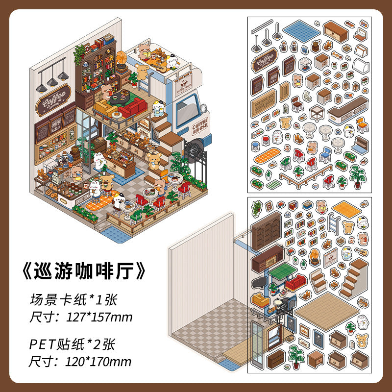 Today's Business Hours Series Part 1 3D Scenery Stickers