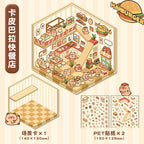 3D Store Series Stickers-| Capybara Hot Springs | Little Bear Bakery | Rabbit Clothing Store | Capybara Restaurant | Puppy Mart | Bunny Amusement Park | Do Do Panda Tea House |