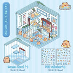 3D Store Series Stickers-| Capybara Hot Springs | Little Bear Bakery | Rabbit Clothing Store | Capybara Restaurant | Puppy Mart | Bunny Amusement Park | Do Do Panda Tea House |