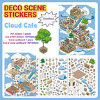 3D Large-size Scenery Sticker| Island Music Festival | Cloud Cafe |Single Sheet