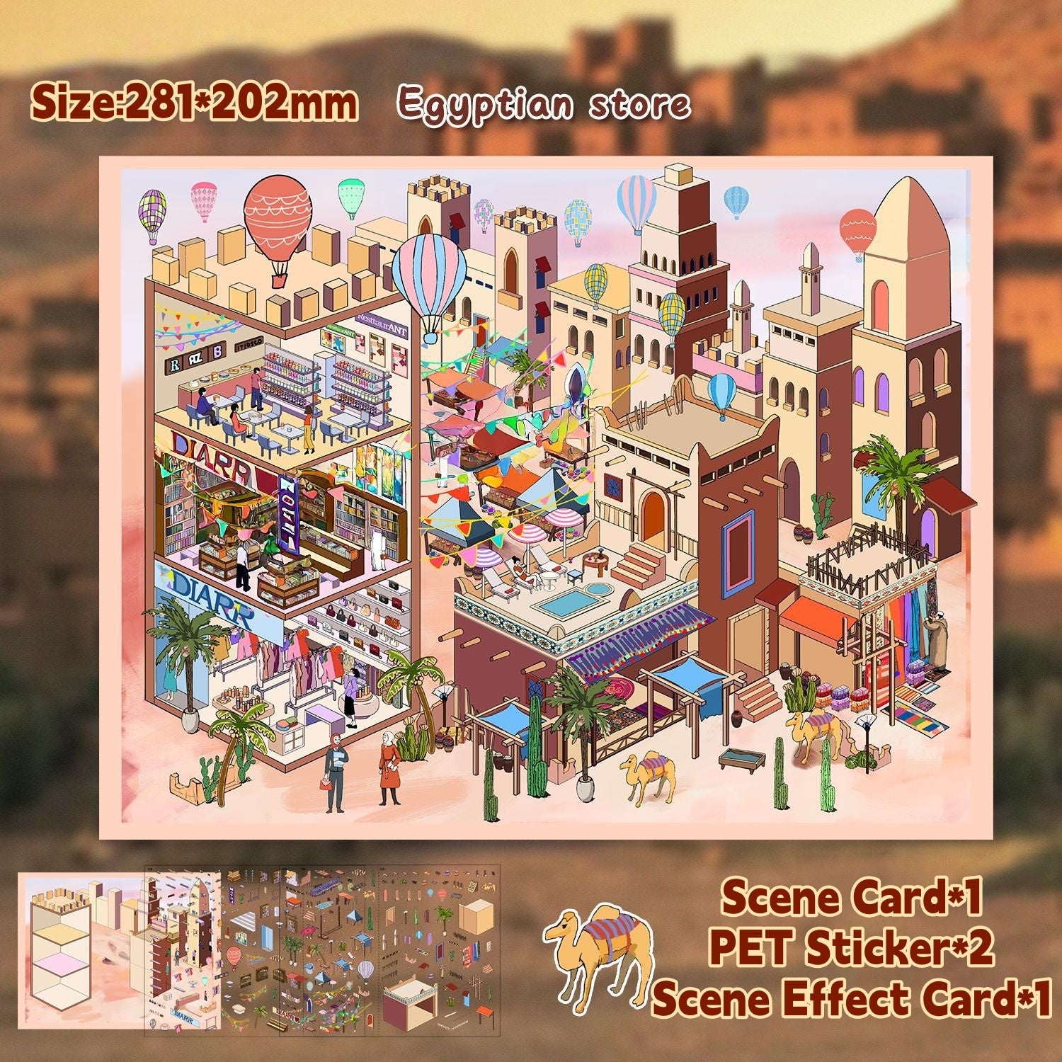 3D Stickers-| Egyptian Store | Chaowan Street | Castle The Sky | Time Traveler | Single Pc