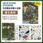 3D Scenery Stickers Nature Series-| Thousand-Page Sandbar | Forest of Oblivion |Single Sheet