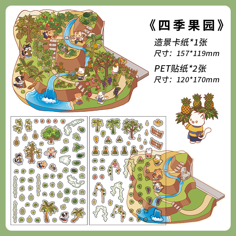 Miniature Scene Stickers-| Fruit Shop | Four Seasons Orchard | Cheese Shop | Sunshine Farm |