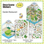 3D Deco Scene Stickers | Seaside Vegetable Market | Deep Sea Station | Garden Restaurant | Starry Sky Inn | Single Sheet
