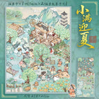 Chinese-style 3D stickers-| Summer mountains | Grains Budding | Wisteria Spring Light | Bountiful Harvest | Single Pc