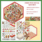 DIY Miniature Sticker Scene-| Hot Pot Restaurant | Chocolate Workshop | Rainbow Candy House |  Antique Toy Room | Single sheet