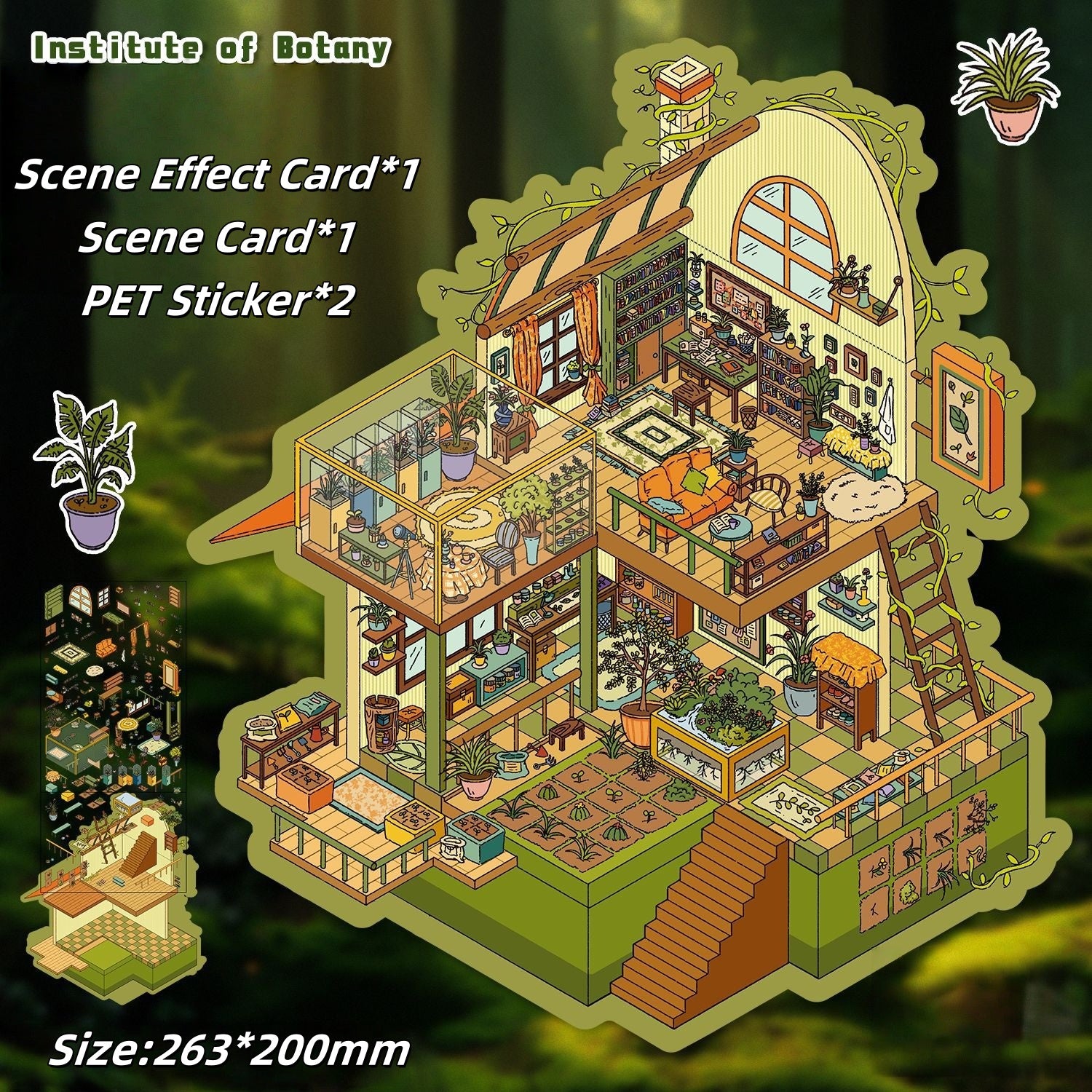 3D Stickers-| Starry Sky Fantasy House | Institute Of Botany | Single Pc