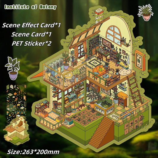 3D Stickers-| Starry Sky Fantasy House | Institute Of Botany | Single Pc