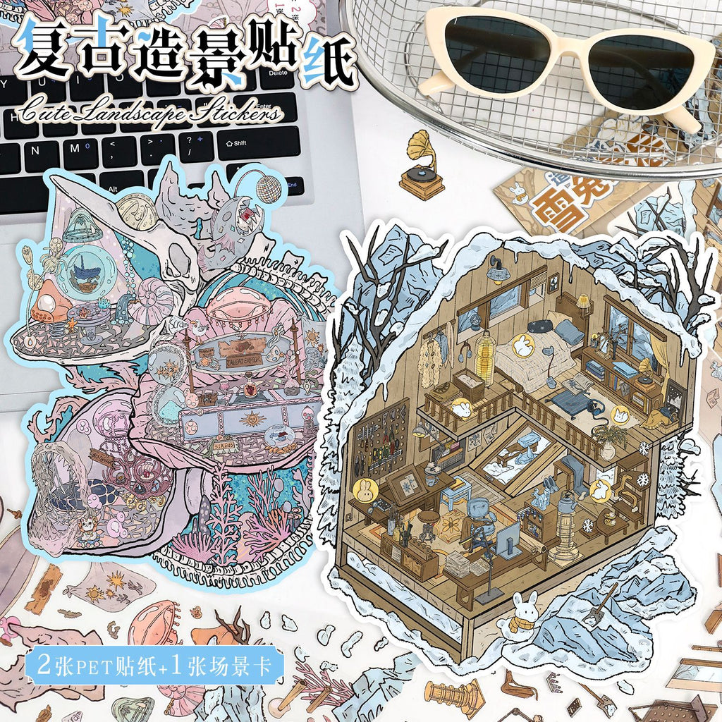 Large creative 3D stickers-| whale fall | Snow Rabbit House |Single Pc