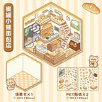 3D Store Series Stickers-| Capybara Hot Springs | Little Bear Bakery | Rabbit Clothing Store | Capybara Restaurant | Puppy Mart | Bunny Amusement Park | Do Do Panda Tea House |