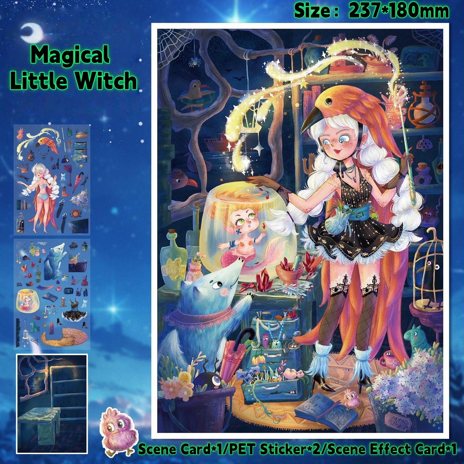 Magic Series 3D Stickers-| Witch's Tailor Shop | Magical Little Witch | Sea Magic Festival | Inn of the Underworld | Single Pc
