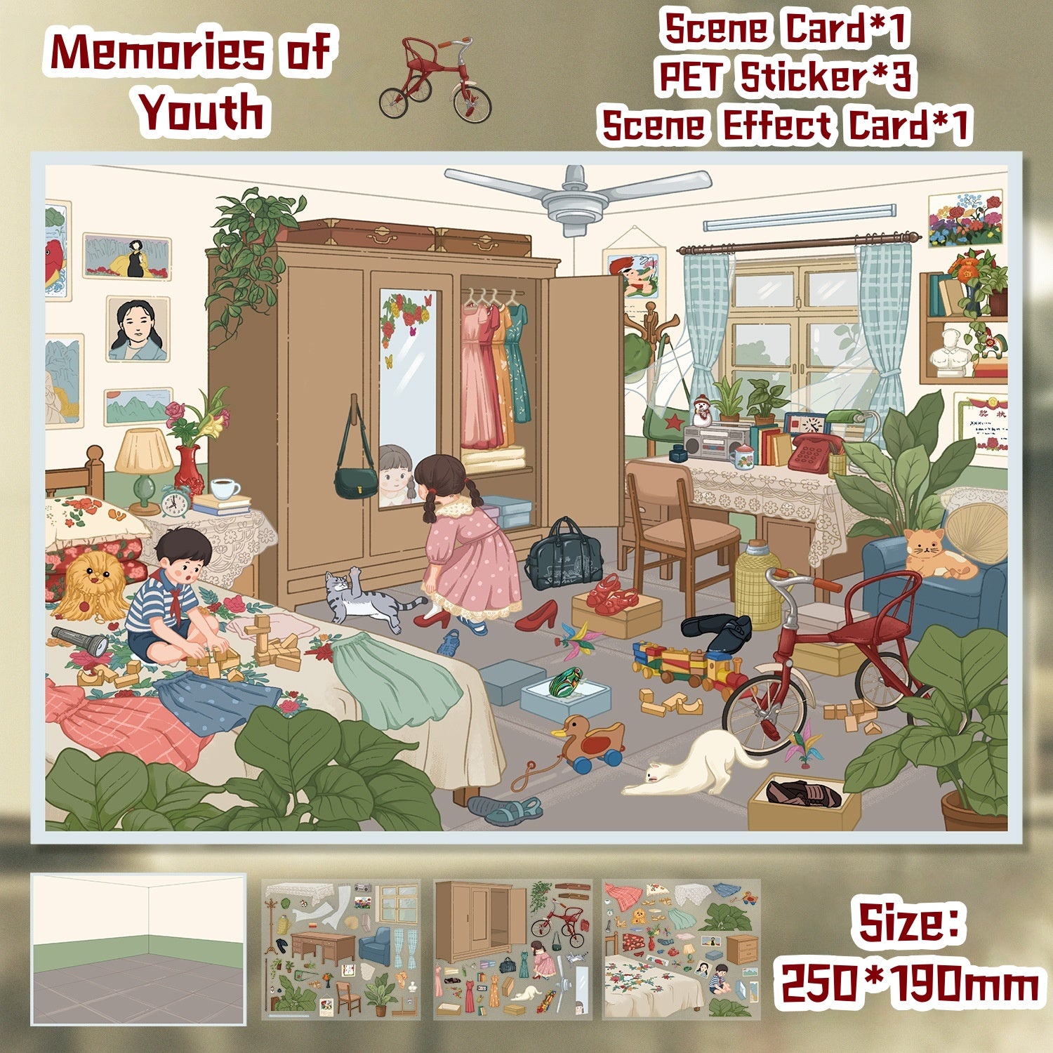 Nostalgic Times 3D Stickers-| Childhood Days | Memories of Youth | Single Pc