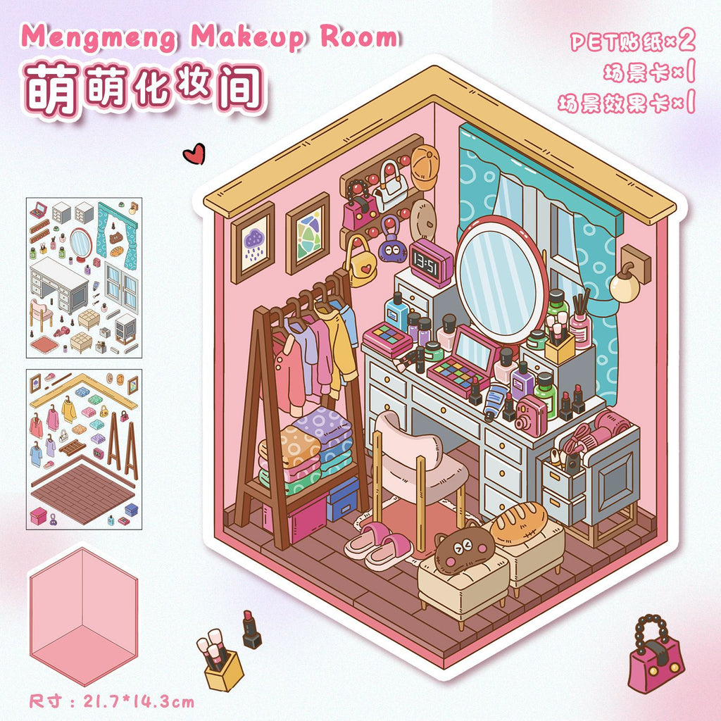 3D Stickers-| Study Room | Time Shop | Meng Makeup Room | Doll Esports Room | Single Pc