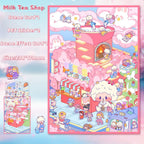 Creative 3D Stickers-| Milk Tea Shop | Wishing Pool Garden | Single Pc
