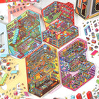 3D Deco Scene Sticker-| Record Store | eSports Room | Energy Station | Arcade |Single sheet