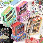3D Deco Scene Sticker-| Record Store | eSports Room | Energy Station | Arcade |Single sheet