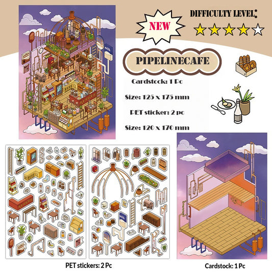 3D Sticker DIY-| Deep Sea Collection Museum | Midnight DJ | Castle Bank | Pipeline Café |Single sheet