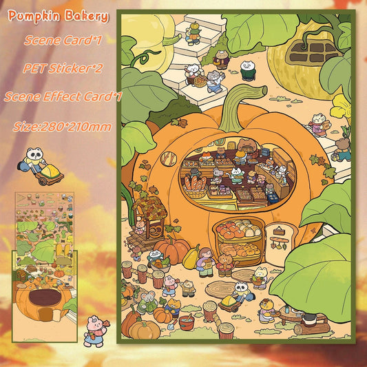 3D Stickers-| Pumpkin Bakery | Underwater Nail Salon | Single Pc