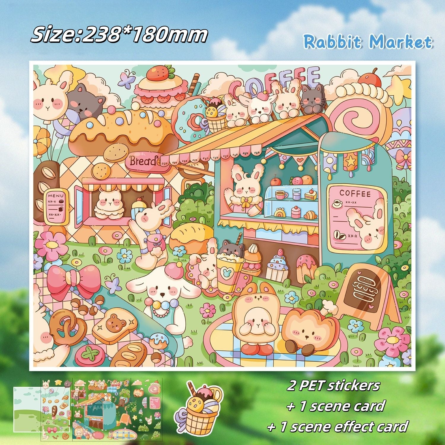 Large Rabbit Series Stickers-| Rabbit Market | Rabbit Street | Rabbit Home | Berry Forest | Single Pc