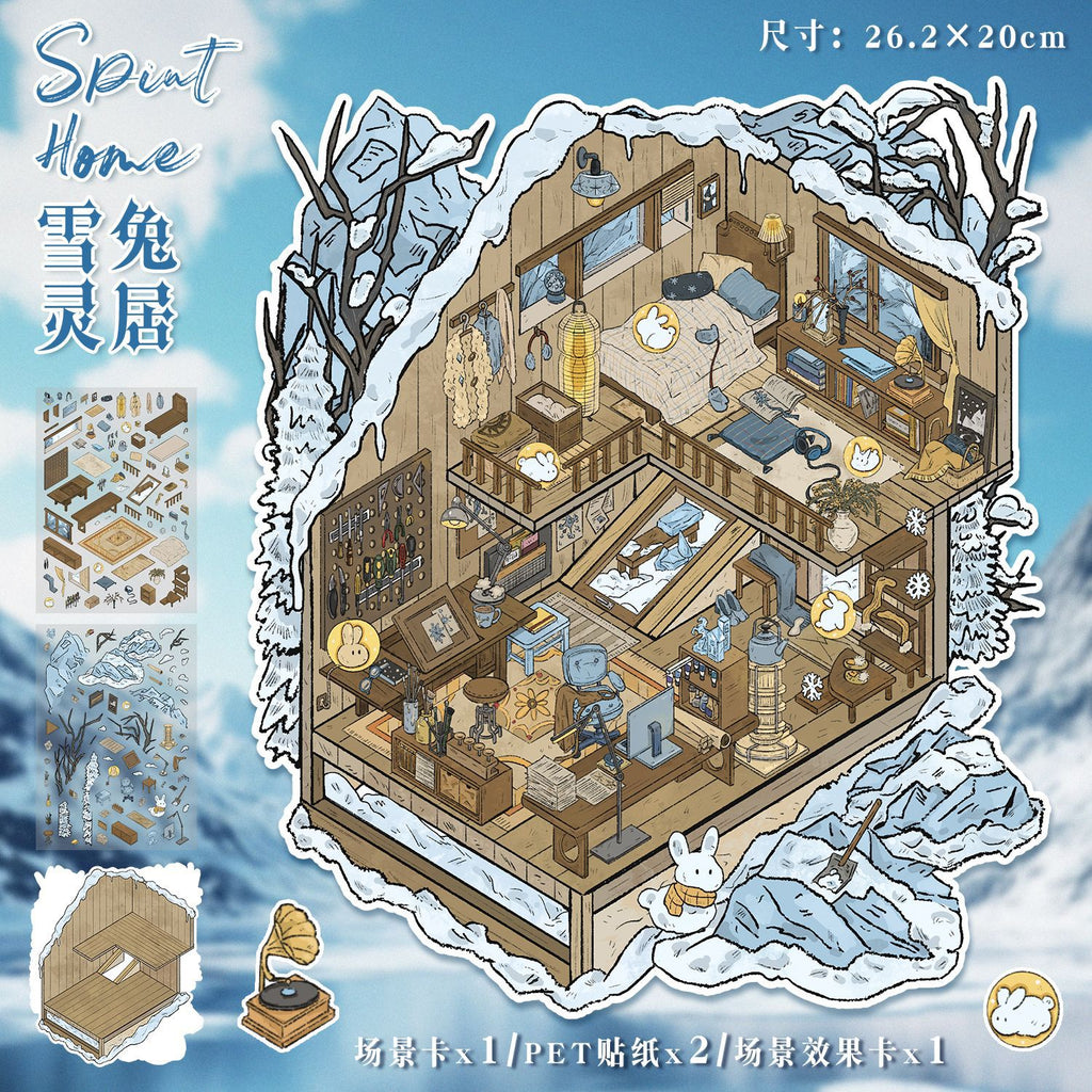 Large creative 3D stickers-| whale fall | Snow Rabbit House |Single Pc