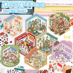 Small 3D stickers-| Mushroom House | Green Plant House | Summer Ice Shop | Rabbit Burger Shop | Rabbit ice cream shop | Sweet Sugar-coated Hawthorn Berries | The Eight Immortals | Panda House | Single Pc