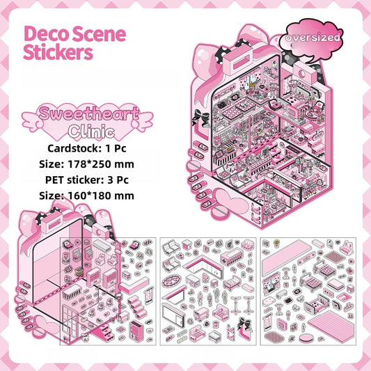 3D Stickers-| Sweetheart Clinic | Ghost Inn | Tomato Express | Nightclub |Single Sheet