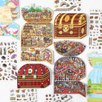 3D Large Size Scenery Sticker| Crab Treasure Box | Underground Treasure Hunt | Castle Treasures |Hide And Seek In The Valley| Single Sheet