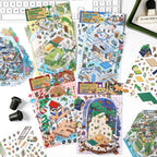 3D Deco Scene Stickers | Seaside Vegetable Market | Deep Sea Station | Garden Restaurant | Starry Sky Inn | Single Sheet
