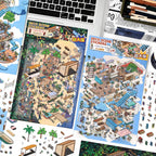 3D Large-size Scenery Sticker| Island Music Festival | Cloud Cafe |Single Sheet