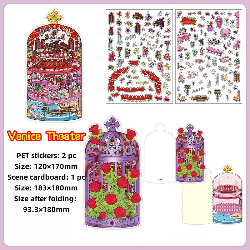 Creative scene stickers- | Venice Theater | Interstellar Express | Small shop | Grandma's kitchen|Single pc