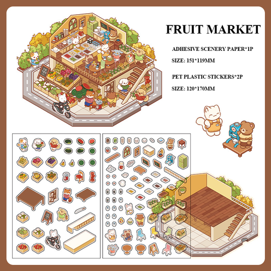 Miniature Scene Stickers-| Fruit Shop | Four Seasons Orchard | Cheese Shop | Sunshine Farm |