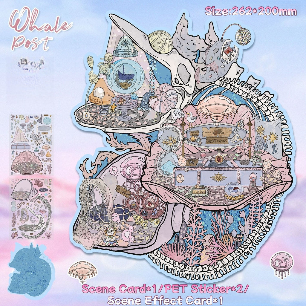 Large creative 3D stickers-| whale fall | Snow Rabbit House |Single Pc