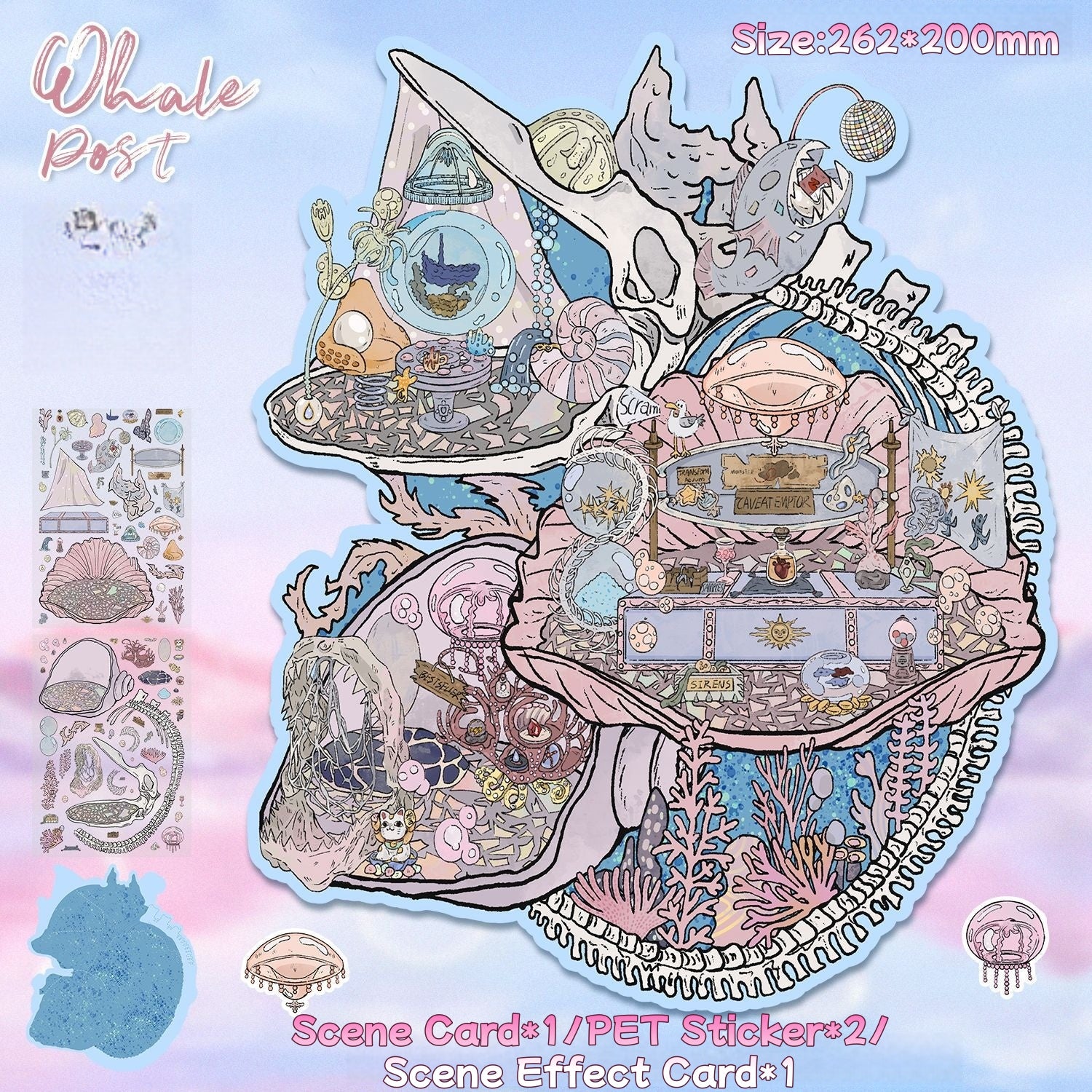 Large creative 3D stickers-| whale fall | Snow Rabbit House |Single Pc